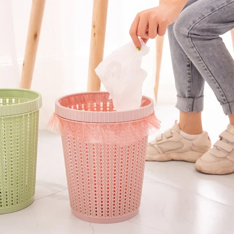 Home New Trash Can Kitchen Waste Garbage Bin Automatic Change Rubbish Bag Plastic Bathroom Toilet Dustbin Sundries Barrel Box